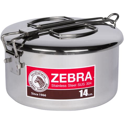 zebra 152314 stainless steel food box|zebra food pan with lid.